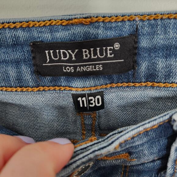 JUDY BLUE All The Things Release Hem Side Slit Skinny Jeans - Picture 4 of 6